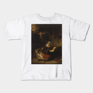 The Holy Family with Angels by Rembrandt Kids T-Shirt